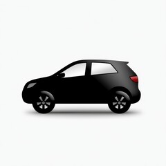 Obraz premium Black Compact SUV Side Profile Illustration