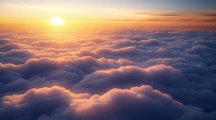 Majestic sunset above clouds