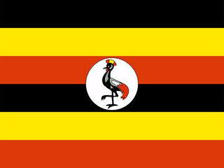 Obraz premium Uganda National Flag Flat Vector – UG Country Emblem and Symbol