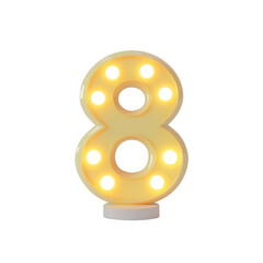 Fototapeta premium Illuminated Number Eight Light-Up Tabletop Decor