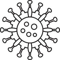 Obraz premium virus line art, black outline, vector and illustration, coloring book page line art drawing