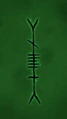 Name Mia Written in Celtic Ogham Alphabet with Green Magic Aura Suitable for Phone Wallpaper or Screensaver