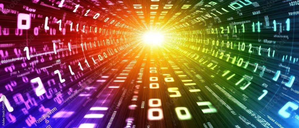 Poster abstract binary code tunnel