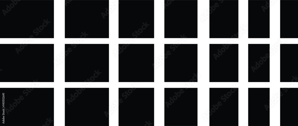 Fototapete wavy edge shapes. or frames set of frames with zigzag black edge, scallop edge shape. rectangle shap