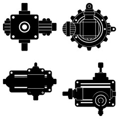 Obraz premium Actuator silhouette vector