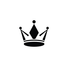 Black crown vector illustration for royalty logo design and graphic elements icon isolated on white background