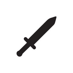 Simple black sword icon silhouette vector illustration on white background