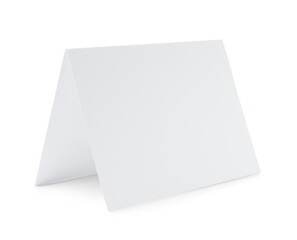 One blank greeting card on white background