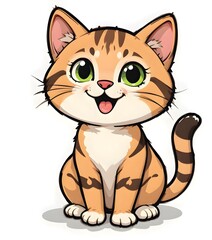 Obraz premium After drinking milk cat is very happy 