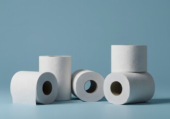 White paper towels rolls studio shot