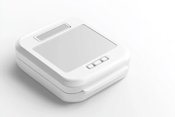 Modern, square, white portable electronic device.