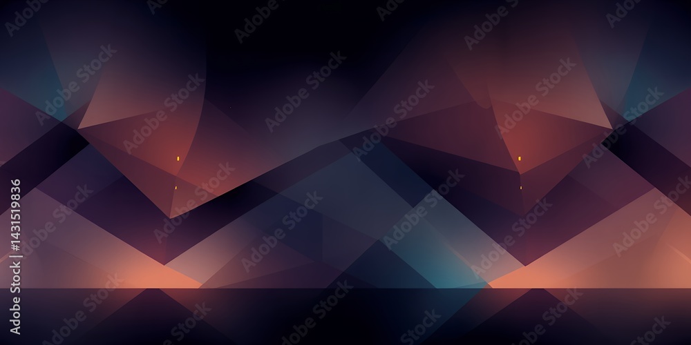 Aufkleber abstract geometric background with dark blue and orange hues and triangular patterns