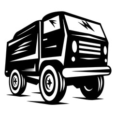 Bold vector illustration of a sturdy commercial delivery truck in motion