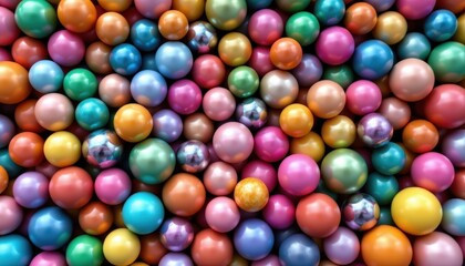 Obraz premium A vibrant composition of shiny and matte spheres in an organic layout.