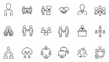 Fototapeta premium business people set of web icons in line style te (3).eps
