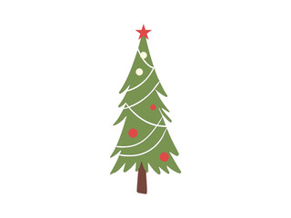 Beautiful Christmas tree graphic with simple design. Christmas tree illustration for holiday design. Christmas tree graphic, perfect for holiday themed projects.
