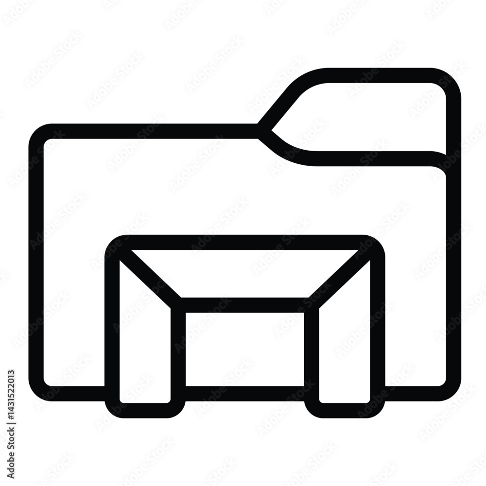 Poster explorer folder line icon, windows pack concept. vector graphics. folder with windows operating syst