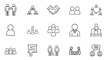 Fototapeta na wymiar business people set of web icons in line style te.eps