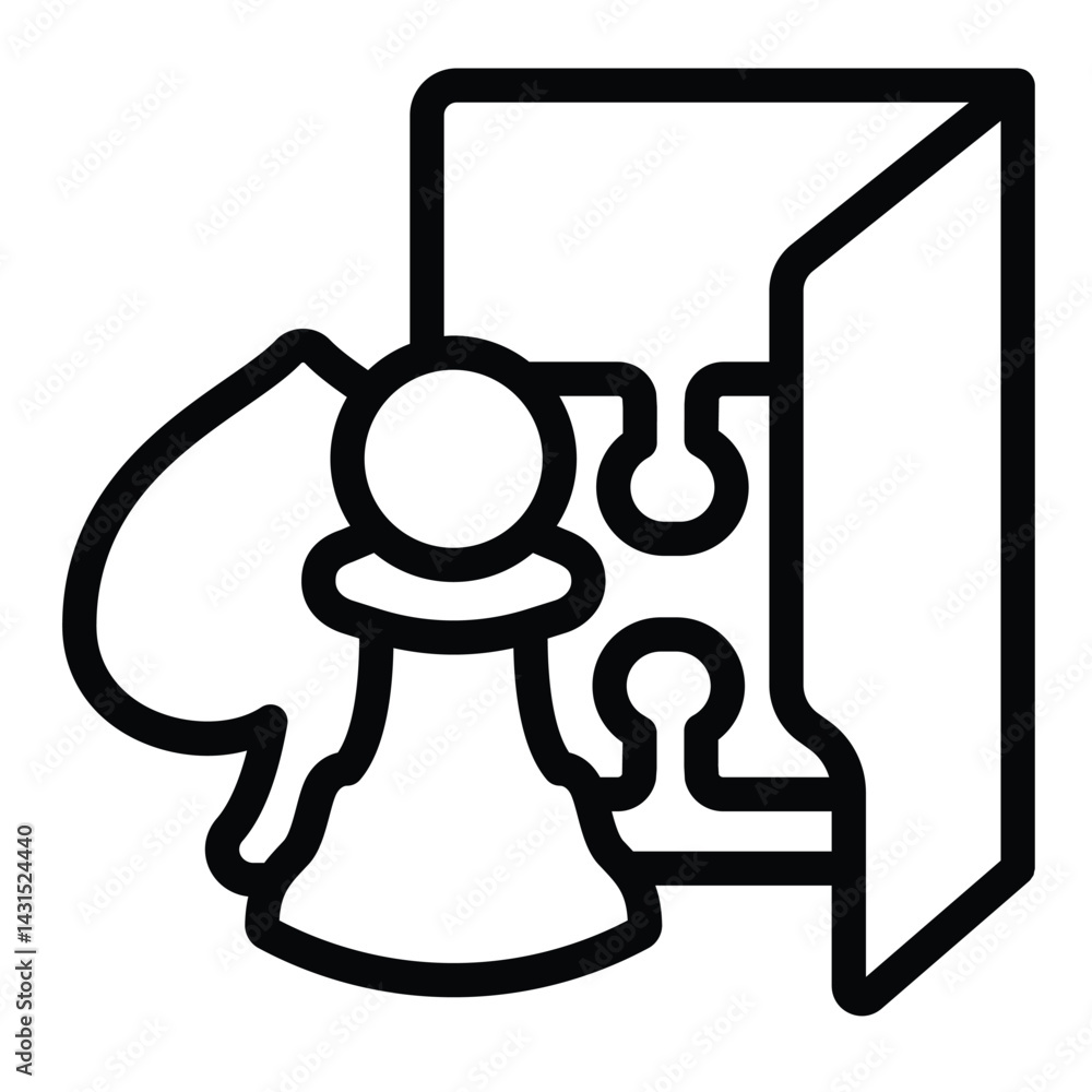 Poster standard games folder line icon, windows pack concept. vector graphics. folder with chess, puzzle an