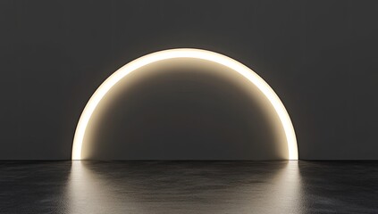 A glowing, semicircular arch of light against a dark background