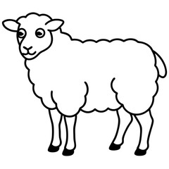 Minimalist Sheep Line Art Vector