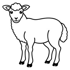 Minimalist Sheep Line Art Vector