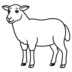 Minimalist Sheep Line Art Vector