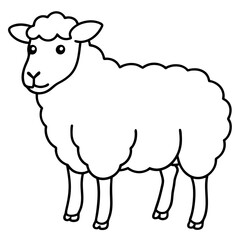 Minimalist Sheep Line Art Vector