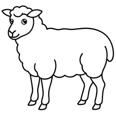 Minimalist Sheep Line Art Vector