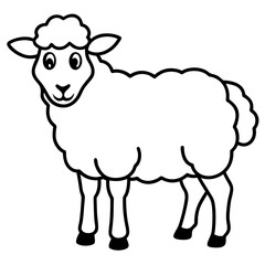 Minimalist Sheep Line Art Vector