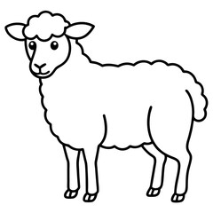 Minimalist Sheep Line Art Vector