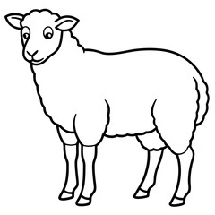 Minimalist Sheep Line Art Vector