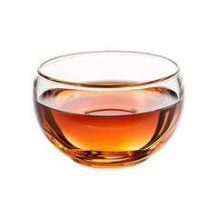 A crystal snifter with brown cognac, brandy, and whiskey alcohol is an isolated luxury drink on transparent background