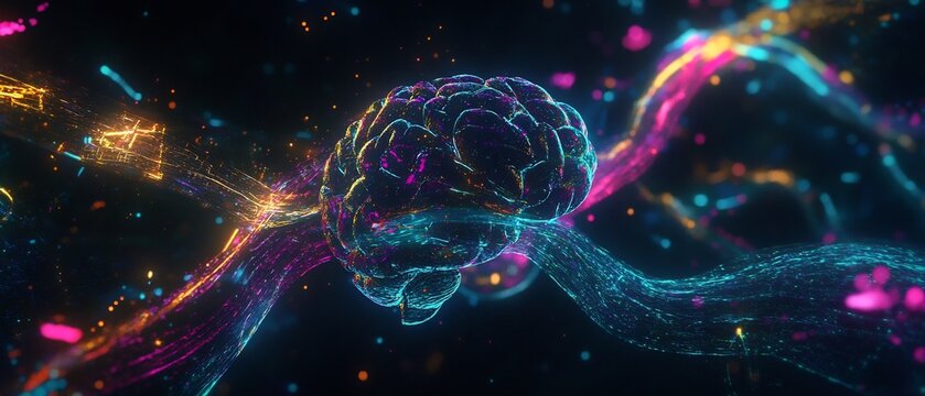 brain conceptual digital art of cognitive processes in the human