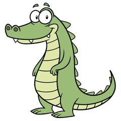 Fototapeta premium Smiling Crocodile Vector Cartoon Character