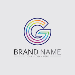 G logo design and G icon stock image graphic icon identity