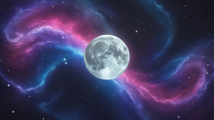Fototapeta premium Galaxy and moon 