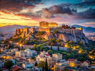 Fototapeta premium Athens Cityscape: Panoramic View with High Depth of Field