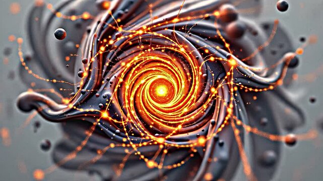 A swirling nebula, rendered in countless points of light, visualizes a machine learning algorithm analyzing a vast dataset