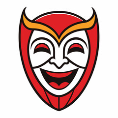 A dramatic opera mask, intricately designed with bold patterns, capturing the elegance and mystery of performance art, symbolizing both tragedy and comedy in one striking piece.