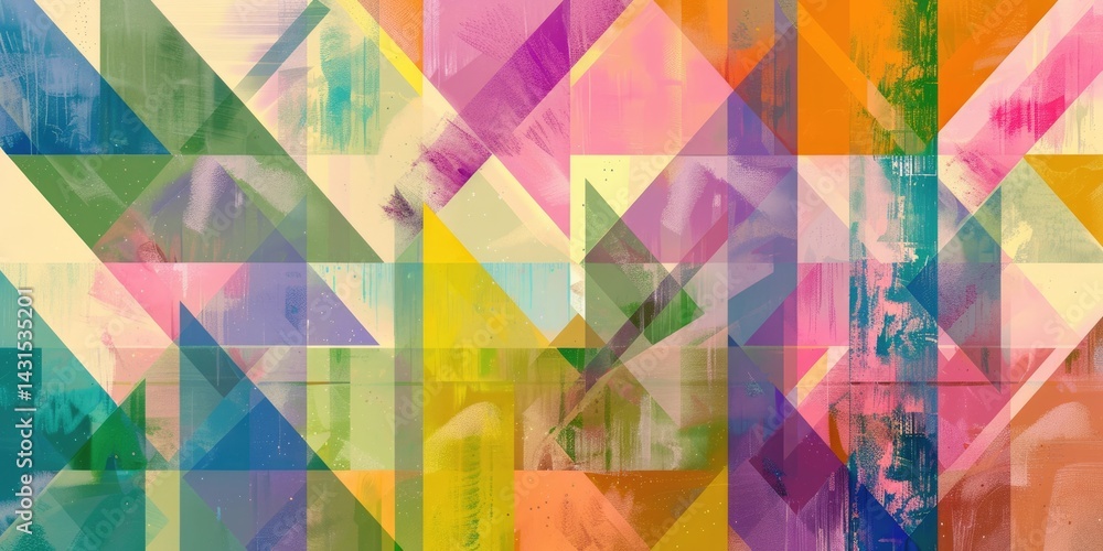 Poster the abstract picture of the colourful geometry polygon with multiple shade, hue, and angles, geometr