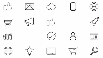 Fototapeta premium digital marketing set of web icons marketing icon.eps