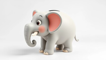 Obraz premium Cute elephant piggy bank