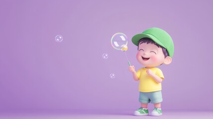 Cute cartoon child character illustration with bright colors