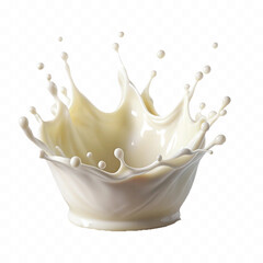 realistic liquid milk splash in crown style isolated on white background