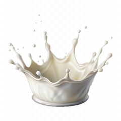 realistic liquid milk splash in crown style isolated on white background