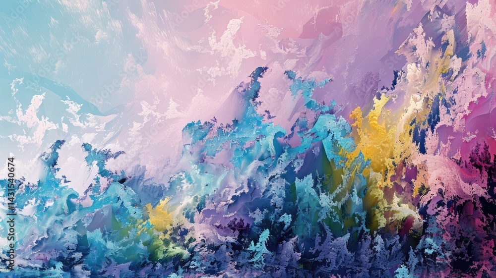 Aufkleber abstract explosion with bright particles and dynamic motion. digital art for design with vibrant col