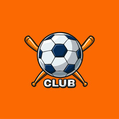 Obraz premium Soccer Ball and Bats Club Logo Design. Vector Image