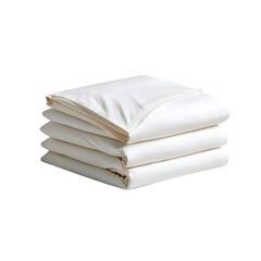 Neatly folded white cotton bedsheets