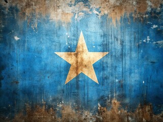Fototapeta premium Distressed Vintage Somali Flag: Grunge Texture, Weathered Fabric, Patina